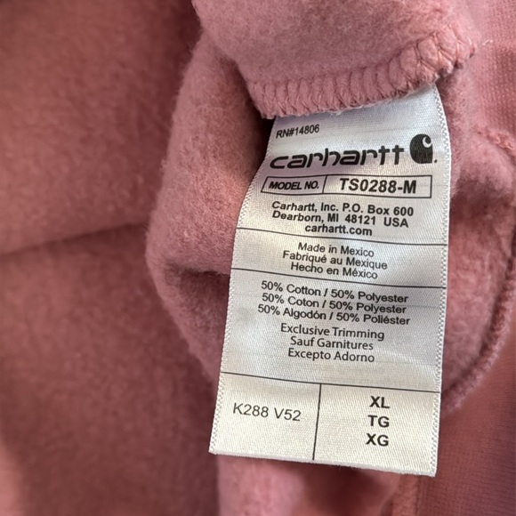 Carhartt pink loose fit hoodie TS0288-M men’s sz XL - Picture 8 of 11
